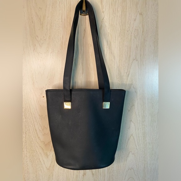 CELINE Paris Black Tote Shoulder Bag with Gold Plates Classic Authenticated - Picture 1 of 16